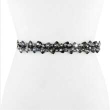 Fine Rhinestone Inlay Belt, Elastic Crystal Waist Chain, Simple Fashion Dress Decoration Belt, Party Wedding Accessories Decoration Skirt Belt, Women's Waist Seal Elastic Dress, Solid Color Retro Elegant Polyester Waist Belt, Suitable For All Seasons Fall, Autumn, Halloween - Multicolor - View 3