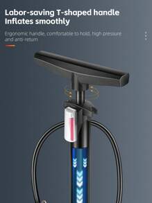 1pc WEST BIKING Vertical High Pressure Bicycle Pump, Electric Bike Riding Accessory