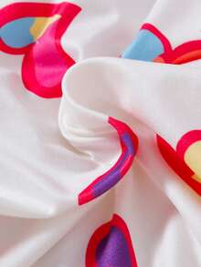 Conjunto de ropa de estar en casa con estampado de corazón para niñas, apto para todas las estaciones