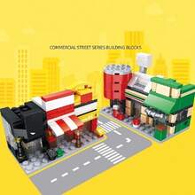 Bloques de construcción de escenas callejeras de la serie de la ciudad DIY, tiendas y edificios - Multicolor - Ver 5