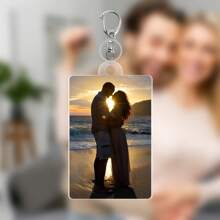 1 pieza Llavero de acrílico personalizado, artesanía de mini foto personalizada, colgante de llavero de mochila, accesorio de regalo conmemorativo de vacaciones, regalo de cumpleaños, graduación, decoración del hogar