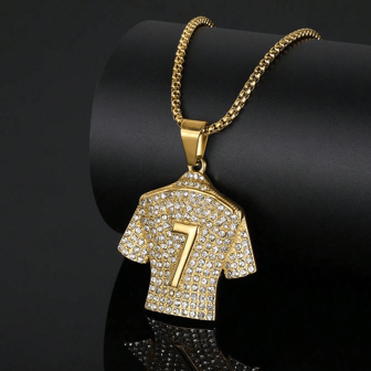 1 st. Creative Sports Wind nr. 7 Strass Jersey Hanger Ketting