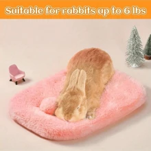 Universal Long Plush Warm Lounging Mat For Small Pets, Soft & Skin-Friendly, Suitable For Autumn/Winter, Warm Sleeping Foot Mat, Guinea Pig & Rabbit Cotton Nest