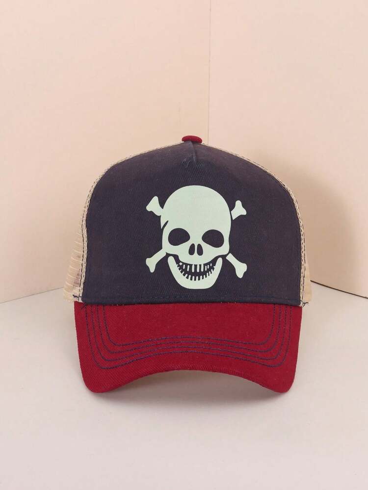 Unisex Y2K Glow-In-The-Dark Skull Printed Breathable Mesh Baseball