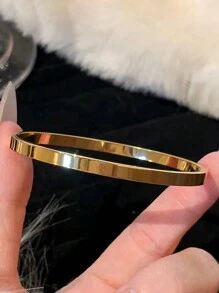 1 pieza elegante y exquisita pulsera de acero inoxidable para regalos de amigos - Dorado - Ver 19
