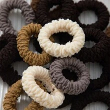 10个高弹力宽厚发圈，适合高马尾和日常发型，发绳、马尾发圈、发圈、发饰、头饰