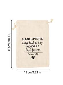 12 件/套单身女士派对宿醉恢复套装 - 抽绳婚礼迎宾节日生存伴娘礼物手提袋、派对节日礼品袋、印花珠宝抽绳袋，适用于秋季装饰、圣诞节 - 米色 - 查看 6