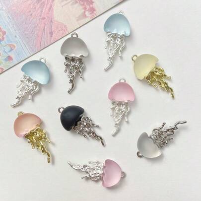 5قطع سحر سبيكة قنديل البحر سائل، مناسب للسوار والأقراط والقلادة والمفتاح والحقيبة ديكور يناسب الجنسين الهيب هوب