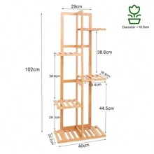 UNHO 5 Tier/ 6 Tier Plant Stand Holder Corner Plant Display Rack Multilayer Garden Flower Pot Shelf For Garden Balcony - Wooden - View 14