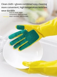1/2pcs Right Hand Dishwashing Gloves, Cleaning Cloth, Sponge, Latex Household Gloves