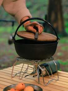 1 pieza Rejilla plegable vertical de acero inoxidable con diseño, soporte para barbacoa, apta para barbacoa al aire libre, calentador de agua, hornillo plegable para camping, parrilla para barbacoa, cocina de camping para té, estufa de acero inoxidado para uso doméstico interior, estufa de carbón para barbacoa