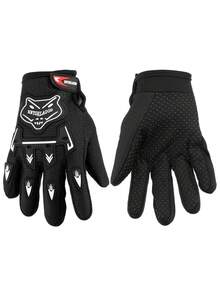 1 双冬季运动手套可调节封闭防滑运动手套骑行越野车手套防越野车手套滑雪保暖触屏手套适合户外运动徒步骑行 - 黑色 - 查看 1