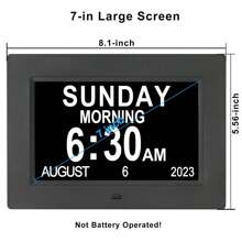 7 Inch Clock With Day And Date For Elderly Large Display Digital Clock 5 Alarm 3 Medicine Reminders Large Font Dementia Clock Alarm Clock For Seniors Day Clock White - 黑色 - 查看 2