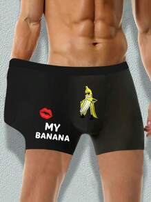 Men's Sexy Leg Printed Boxer Briefs Sports Breathable Comfortable Boxer Shorts - Black - View 1