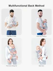 Baby Leaf Print Breathable Polyester Carrier For Outdoor - Multicolor - View 3