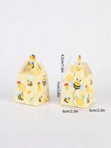 Paquete de 10 cajas de dulces de regalo de cartón con diseño de abeja pequeña para fiestas - Multicolor - Ver 2