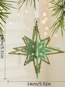 圣诞树装饰绿色吊饰，圣诞系列圣诞树雪花装饰，派对装饰冬季派对装饰派对用品挂饰，圣诞节 - 彩色 - 查看 10