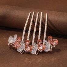 1pc Butterfly Shaped Elegant Palace Style Casual Streetwear Copper Alloy Five-Prong Hair Stick Hairpin, Suitable For All Seasons, Chinese Style Headpiece Hair Combs Combs For Hair Side Comb