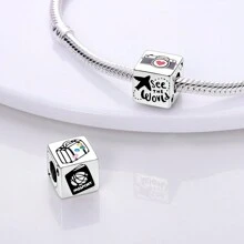 1pc Silver Color I Love Traveling Plane Tower Camera Passport Hot Air Balloon Pendent Charm Fit Bracelet Necklace Beads For DIY Jewelry Making Keepsake Gift For Girl Friend