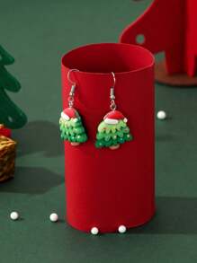 1pc Cute Christmas Tree Resin Earring - Multicolor - View 5