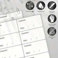 100pcs Waterproof Refrigerator Labels, White Adhesive Labels For Kitchen Organization, Food Containers, Jars And Pantry - Non-Contact Food Labels For Meal Prep And Storage - Multicolor - View 6