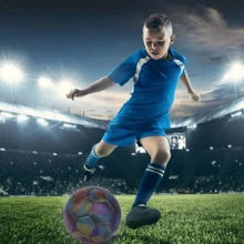 Light Up LED Football, Reflective Football Size 4 Soccer Ball, Glow In The Dark - Multicolor - View 4