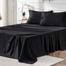 Luxurious 4PC Bed Sheet Set - Breathable, Cooling & Hotel Quality Sheets For Men And Women - Deep Pocket, Easy-Fit & Wrinkle-Free - Bed Sheet - 黑色 - 查看 1