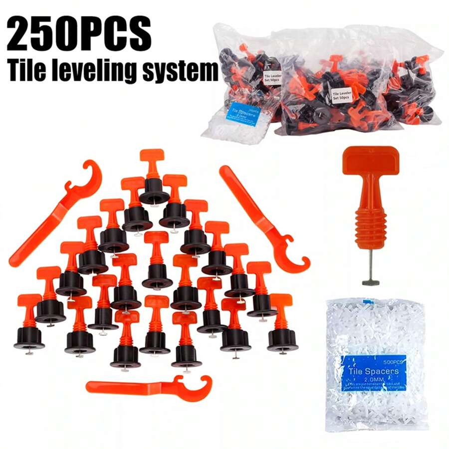 250pcs Tile Leveling System 1/16" Set Reusable Tile Leveling Installation Tools - one-size - View 1