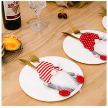 1pc Đồ trang trí Giáng sinh Hoạt hình Không có khuôn mặt Người đàn ông Bộ dao & nĩa Túi đựng đồ trang trí bàn & Dụng cụ trang trí nhà bếp, Thiết kế 3D sáng tạo Đồ trang trí Giáng sinh Đồ trang trí Giáng sinh Quà tặng Giáng sinh Đồ dùng tiệc Giáng sinh Túi quà Giáng sinh Túi Giáng sinh Nhãn dán Giáng sinh - Bộ dao nĩa ông già Noel mũ Bent loại A - Xem 9