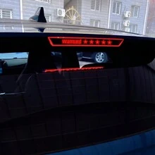 1 miếng dán trang trí chữ "Wanted" - Miếng dán đèn phanh gắn cao bằng sợi carbon cho xe hơi, Miếng dán đèn chiếu hoạt hình & dễ thương, Miếng dán trang trí trong mờ để tăng cường vẻ ngoài phía sau xe - màu đen - Xem 5