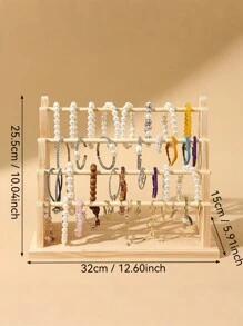 Wooden Bracelet Display Stand, Jewelry Display Rack For Bracelets, Bangles, Watches - Wood Color - View 12