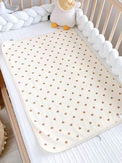 1 st vattentät blöjbyte för spädbarn, hjärttryck, 3-lagers, återanvändbar, lämplig för alla årstider