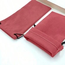 Étui à lunettes et pochette en tissu doux coloré, sac à cordon style frais, sac en tissu compact et portable pour le rangement des lunettes et des bijoux. Accessoires de lunettes pour femmes - Multicolore - Voir 14