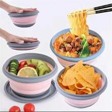 Bộ 3 bát đựng thực phẩm nhiều màu sắc, hộp silicon có nắp đậy kín, có thể gấp gọn, chống rò rỉ, thiết kế kín khí, tiết kiệm không gian, di động, nhiều kích cỡ, dùng được trong lò vi sóng và tủ lạnh, dụng cụ nhà bếp chống dính dễ vệ sinh, thích hợp cho nấu ăn tại nhà, cắm trại, dã ngoại và bảo quản thực phẩm hàng ngày. - hồng - Xem 1
