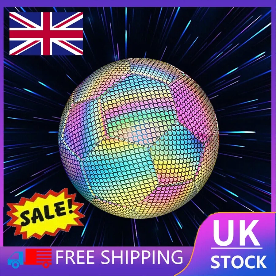 Light Up LED Football, Reflective Football Size 4 Soccer Ball, Glow In The Dark - Multicolor - View 1