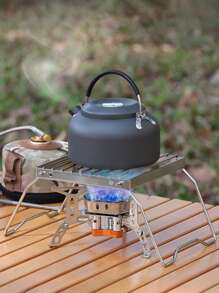 1 pieza Rejilla plegable vertical de acero inoxidable con diseño, soporte para barbacoa, apta para barbacoa al aire libre, calentador de agua, hornillo plegable para camping, parrilla para barbacoa, cocina de camping para té, estufa de acero inoxidado para uso doméstico interior, estufa de carbón para barbacoa