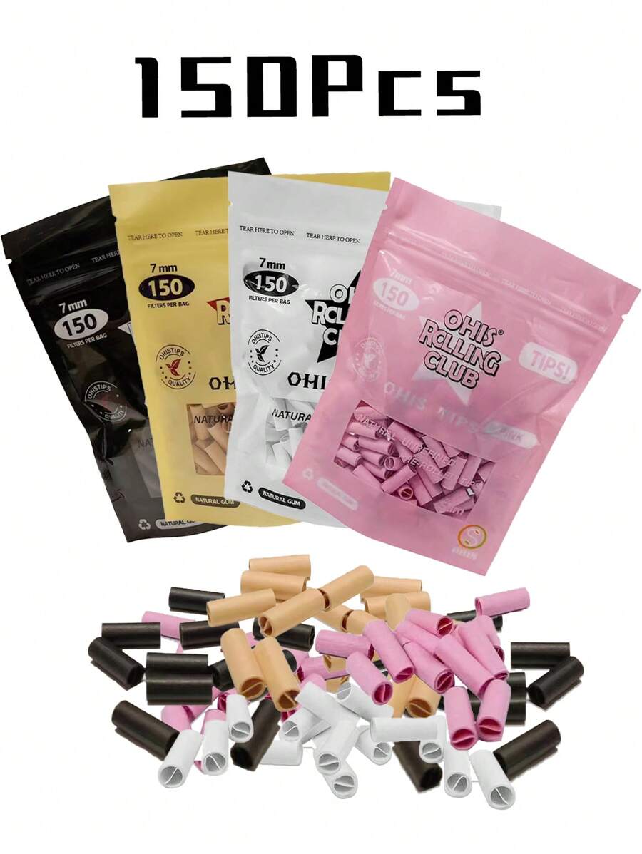 150 piezas/paquete Nuevos filtros de papel enrollados previamente, filtros de papel para cigarrillos, filtros ultrafinos de 7 mm, accesorios para fumar, regalo para fumadores, útiles escolares