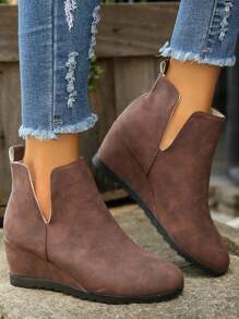 New Flat & Wedge Heel Ankle Boots Women Plus Size Vintage Chelsea Boots Fashion Warm Ladies Short Boots Comfortable Versatile Booties