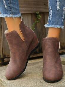 New Flat & Wedge Heel Ankle Boots Women Plus Size Vintage Chelsea Boots Fashion Warm Ladies Short Boots Comfortable Versatile Booties