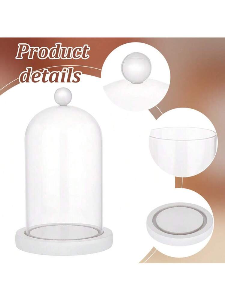 Campana Di Vetro Con Base Legno Diametro 15 Cm | Cloche Per Composizioni E Souvenir | Vetrina Per Collezionisti