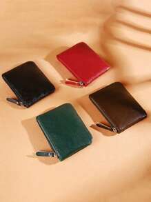 PU Zipper Women Fashionable Wallet Card Bag Litchi Embossed Short Card & Key & Storage Bag Malist Wallet Lightweight Fashion For Anniversary For Birthday Gift For Gift White-Collar Workers For Male For Female For Women Wallet Mini Wallet Purse Wallet Coin Wallet Travel Wallet