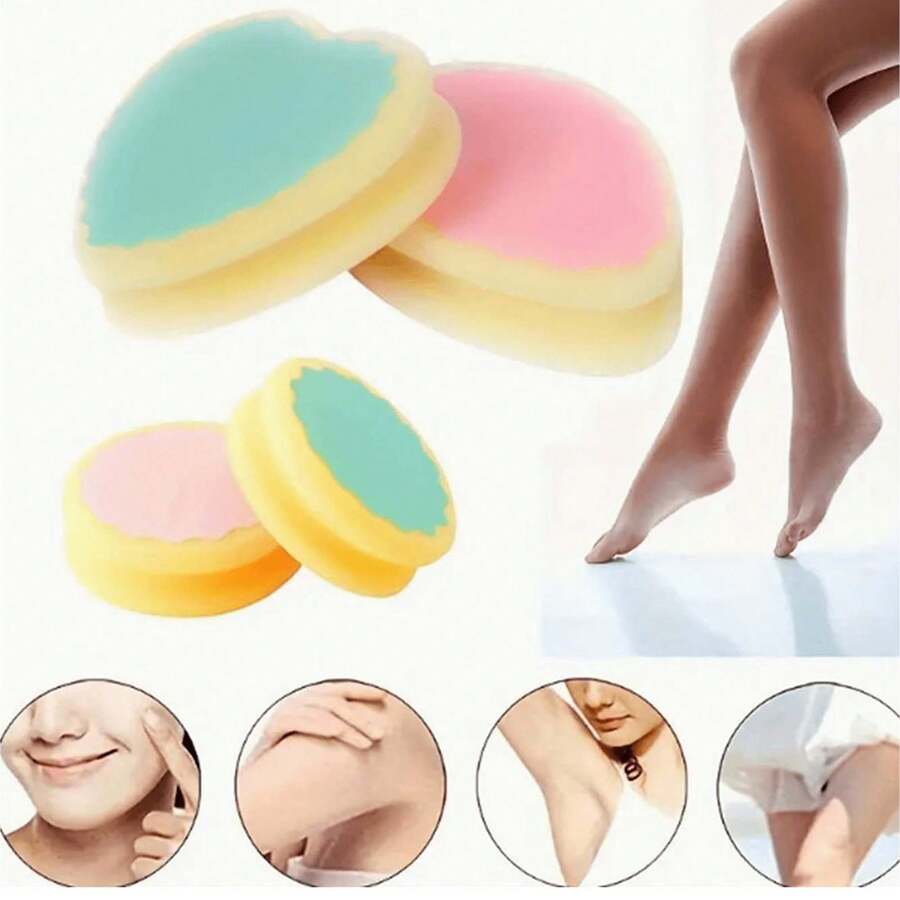 1pc Random Color Painless Hair Removal Sponge Pad, Reusable Tool - Multicolor - View 1