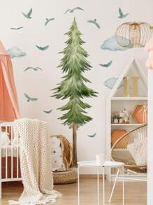 1 Set Cartoon Kiefer, Gänse, Wolke & Fuchs, Igel Wandaufkleber Dekoration für Kinderzimmer Hintergrund, Aufkleber, Wandtattoo, Vinyl Aufkleber für Heim-Dekorationen, Frühlingsdekoration Artikel um Ihr Zuhause aufzufrischen, Rama Dekorations Aufkleber Geschenke Geburtstag Abschluss - Verschiedenfarbig - Übersicht 8