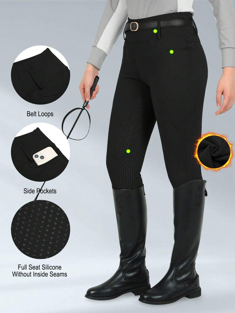 BEROY Pantalon d'équitation pour femmes, culotte complète avec siège en