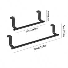 2 Packs Stainless Steel Over Door Towel Rack Bar Available In Multiple Colors Holders For Universal Fit On Over Cabinet Cupboard Doors - Multicolor - View 6