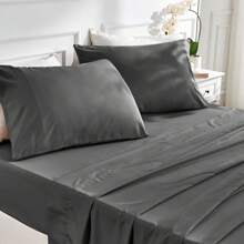 Luxurious 4PC Bed Sheet Set - Breathable, Cooling & Hotel Quality Sheets For Men And Women - Deep Pocket, Easy-Fit & Wrinkle-Free - Bed Sheet - 深灰色 - 查看 8