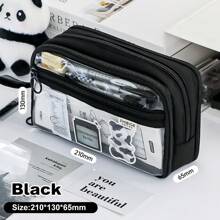 1pc New Transparent Pencil Case With Large Capacity, Washable, Simple And High Aesthetic Value Pencil Case, Creative And Multifunctional Middle School Student Pencil Case - #A-6 Layers - View 14