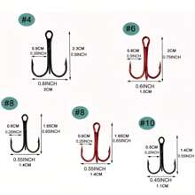 10/130pcs Lure Treble Hooks, 3-Prong Hooks, Butterfly Hooks - Multicolor - View 4