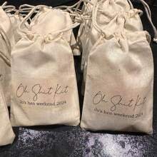 5 pièces Sacs cadeaux personnalisés sur mesure Kit du lendemain matin Kit de survie contre la gueule de bois Mariage Fiançailles Enterrement de vie de garçon Enterrement de vie de jeune fille Fête de poule Décoration de douche de mariée Demoiselle d'honneur Faveur de garçon d'honneur (13x18cm) Élégant, Adorable, Personnalisé Haute Qualité, Unique Cadeaux idéaux pour elle Petit ami, Petite amie, Papa, Maman, Famille, Amis, Fils, Fille, Étudiants, Pour Anniversaires, Essentiels de mariage, École, Bureau, Maison - Beige - Voir 4
