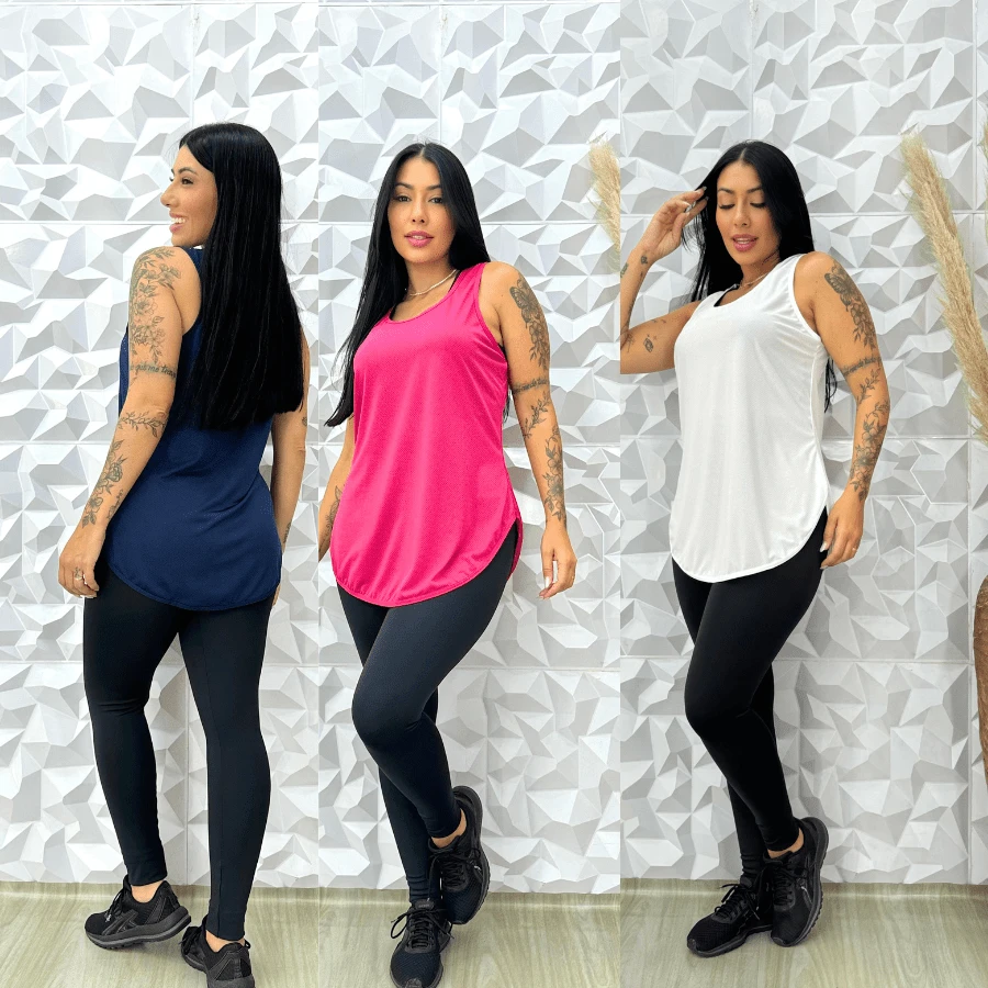 Kit Of 3 Dry Fit Butt Covering T-Shirts For Women's Gym. - Multicolor - View 1